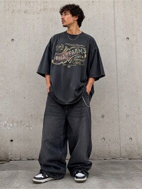 Vintage Phat Farm T-Shirt Men’s 4XL Faded Black Graphic Y2K Streetwear